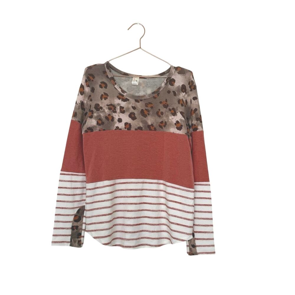 7th Ray Brown and Tan Patterned Top